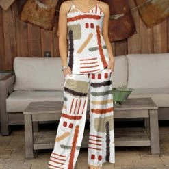 Best deal 😍 Bon Apple Tea Red & White Geometric Camisole & Pocket Wide-Leg Pants - Plus 💯
