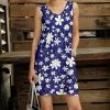 Wholesale 😀 Bon Apple Tea Blue & White Floral Pocket V-Neck Sleeveless 👗 Dress - 👩 Women 🌟