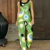 Best deal 🎁 Bon Apple Tea Green & Blue Abstract Circle Yoke Top & Wide-Leg Pants - 👩 Women 💯