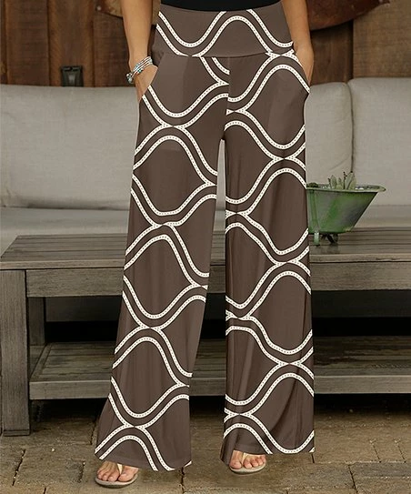 Brand new π― Bon Apple Tea Brown & Cream Lattice Pocket Wide-Leg Pants - Plus π₯ 1 Brand new π― Bon Apple Tea Brown & Cream Lattice Pocket Wide-Leg Pants - Plus π₯