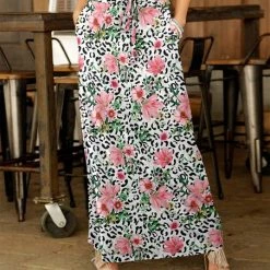 Top 10 🔥 Bon Apple Tea White & Pink Floral Drawstring Maxi 👗 Skirt - Plus ✨