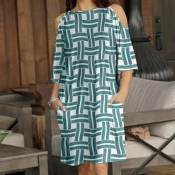 Cheapest 🔥 Bon Apple Tea Pine & White Geometric Cutout Shift 👗 Dress - Plus 👏