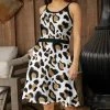 Brand new ❤️ Bon Apple Tea White & Black Leopard Keyhole A-Line 👗 Dress - 👩 Women & Plus 🛒