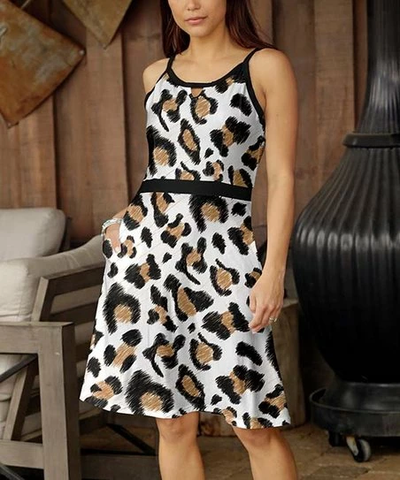 Brand new β€οΈ Bon Apple Tea White & Black Leopard Keyhole A-Line π Dress - π© Women & Plus π 1 Brand new β€οΈ Bon Apple Tea White & Black Leopard Keyhole A-Line π Dress - π© Women & Plus π