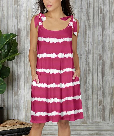 Best Sale π Bon Apple Tea Fuchsia & White Stripe Tie-Strap Shift π Dress - Plus β 1 Best Sale π Bon Apple Tea Fuchsia & White Stripe Tie-Strap Shift π Dress - Plus β