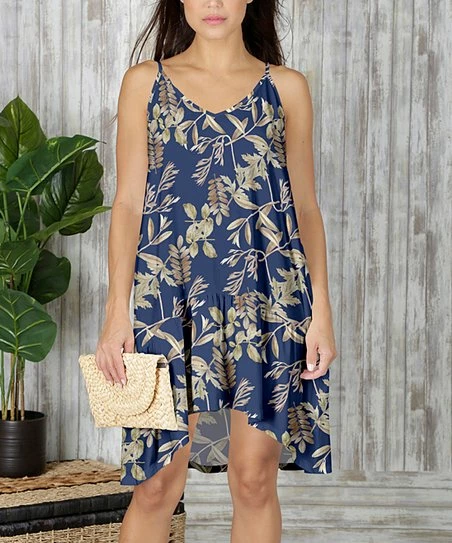 Best Sale βοΈ Bon Apple Tea Blue & Beige Leaf Hi-Low π Dress - π© Women π€© 1 Best Sale βοΈ Bon Apple Tea Blue & Beige Leaf Hi-Low π Dress - π© Women π€©