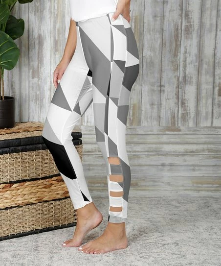 Coupon π Bon Apple Tea Black & Gray Geometric Cutout Leggings - π© Women π 1 Coupon π Bon Apple Tea Black & Gray Geometric Cutout Leggings - π© Women π
