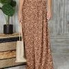 Top 10 ⭐ Bon Apple Tea Brown & Rust Leaves Maxi 👗 Skirt - Plus 🎁