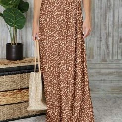 Top 10 ⭐ Bon Apple Tea Brown & Rust Leaves Maxi 👗 Skirt - Plus 🎁