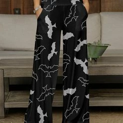 Best deal 😀 Bon Apple Tea Black & Gray Bat Pocket Wide-Leg Pants - Plus 💯