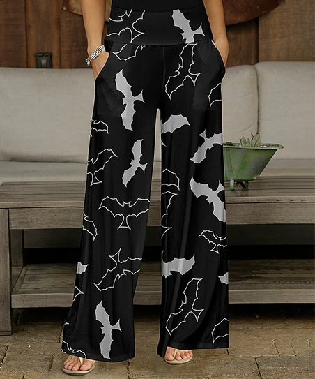 Best deal π Bon Apple Tea Black & Gray Bat Pocket Wide-Leg Pants - Plus π―