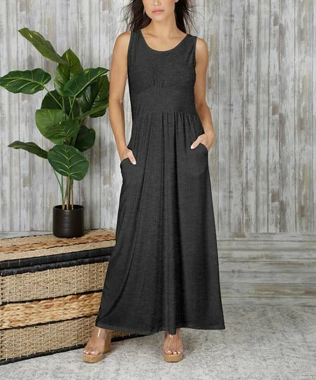 New π₯° Bon Apple Tea Dark Gray Sleeveless Pocket Maxi π Dress - Plus β 1 New π₯° Bon Apple Tea Dark Gray Sleeveless Pocket Maxi π Dress - Plus β