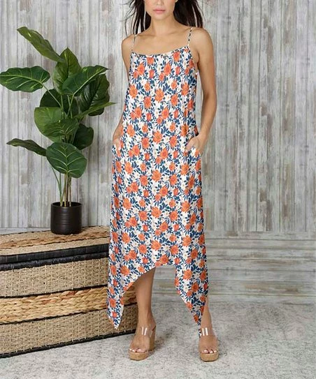 Top 10 π Bon Apple Tea White & Orange Floral Sleeveless Handkerchief-Hem Maxi π Dress - π© Women & Plus π₯° 1 Top 10 π Bon Apple Tea White & Orange Floral Sleeveless Handkerchief-Hem Maxi π Dress - π© Women & Plus π₯°
