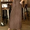 Outlet ✨ Bon Apple Tea Brown & Gray Swirl Drawstring Pocket Maxi 👗 Skirt - 👩 Women & Plus 🎁