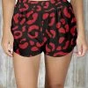 Best Sale 👍 Bon Apple Tea Black & Red Leopard Shorts - 👩 Women & Plus ✨