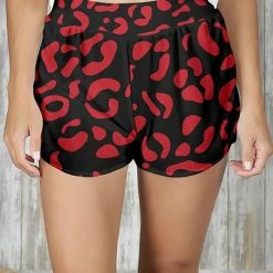 Best Sale 👍 Bon Apple Tea Black & Red Leopard Shorts - 👩 Women & Plus ✨