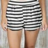 New 🧨 Bon Apple Tea White & Black Stripe Shorts - 👩 Women & Plus ✔️