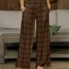 Buy ✨ Bon Apple Tea Brown & Black Plaid Wide-Leg Pants - 👩 Women & Plus 🌟