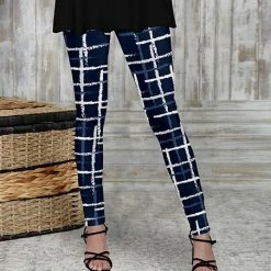 Brand new 🥰 Bon Apple Tea Navy & White Grid Leggings - 👩 Women ⌛