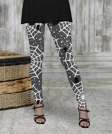 Best Pirce 𧨠Bon Apple Tea Gray & White Spider Webs Leggings - π© Women & Plus 𧨠1 Best Pirce 𧨠Bon Apple Tea Gray & White Spider Webs Leggings - π© Women & Plus π§¨