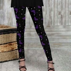 Best deal 🔔 Bon Apple Tea Purple & Black Bat Leggings - Plus 🤩