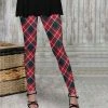 Best deal ⌛ Bon Apple Tea Red & Teal Plaid Leggings - 👩 Women 🧨