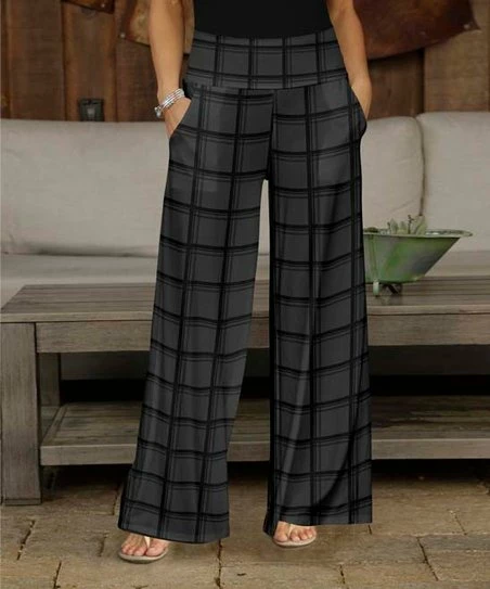 Cheapest π₯° Bon Apple Tea Gray & Black Windowpane Pocket Wide-Leg Pants - π© Women & Plus βοΈ 1 Cheapest π₯° Bon Apple Tea Gray & Black Windowpane Pocket Wide-Leg Pants - π© Women & Plus βοΈ