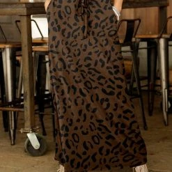 Best deal ⌛ Bon Apple Tea Brown & Black Leopard Drawstring Maxi 👗 Skirt - Plus ⭐