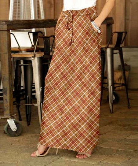 Promo π₯° Bon Apple Tea Yellow & Orange Plaid Drawstring Pocket Maxi π Skirt - π© Women β€οΈ 1 Promo π₯° Bon Apple Tea Yellow & Orange Plaid Drawstring Pocket Maxi π Skirt - π© Women β€οΈ