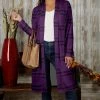 Budget 👍 Bon Apple Tea Purple & Black Stripe Open Cardigan - Plus ✔️
