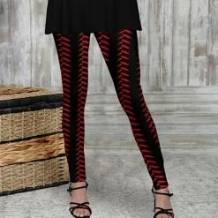 Outlet 🎁 Bon Apple Tea Black & Red Abstract Leggings - 👩 Women & Plus 👍
