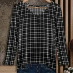 Promo 🌟 Bon Apple Tea Black & Gray Plaid V-Neck Tunic - 👩 Women & Plus ✨