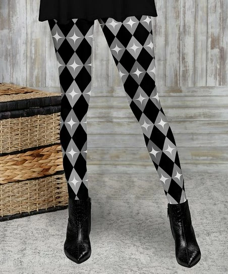 Outlet π Bon Apple Tea Black & Gray Geometric Leggings - π© Women & Plus π€© 1 Outlet π Bon Apple Tea Black & Gray Geometric Leggings - π© Women & Plus π€©