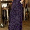 Outlet 🔥 Bon Apple Tea Black & Purple Geometric Pocket Maxi 👗 Skirt - 👩 Women & Plus 🎁