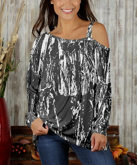 Deals βοΈ Bon Apple Tea Gray & White Abstract Asymmetrical Cutout Tunic - π© Women & Plus π€© 1 Deals βοΈ Bon Apple Tea Gray & White Abstract Asymmetrical Cutout Tunic - π© Women & Plus π€©