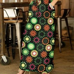 Top 10 👍 Bon Apple Tea Black & Green Floral Drawstring-Waist Pocket Maxi 👗 Skirt - 👩 Women & Plus ✔️