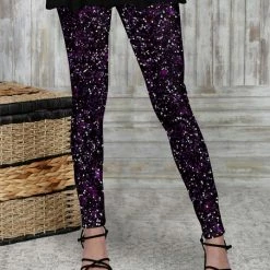 Discount 👍 Bon Apple Tea Purple & Black Polka Dot Leggings - 👩 Women & Plus 👏