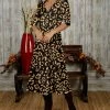 Flash Sale 😍 Bon Apple Tea Black & Beige Leopard Midi 👗 Dress - 👩 Women & Plus 🎉