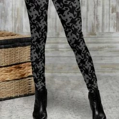 Flash Sale 💯 Bon Apple Tea Black & Gray Abstract Leggings - 👩 Women & Plus 🎉