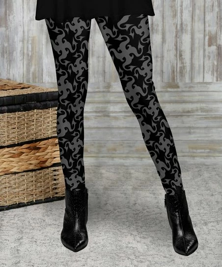 Flash Sale π― Bon Apple Tea Black & Gray Abstract Leggings - π© Women & Plus π 1 Flash Sale π― Bon Apple Tea Black & Gray Abstract Leggings - π© Women & Plus π