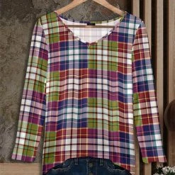 Discount ⭐ Bon Apple Tea Magenta & Green Plaid V-Neck Tunic - 👩 Women & Plus 🤩
