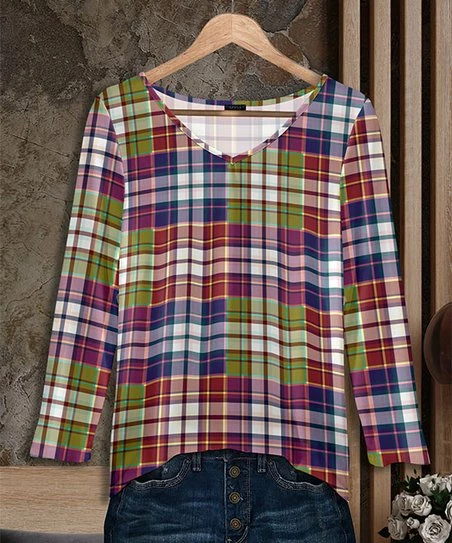 Discount β Bon Apple Tea Magenta & Green Plaid V-Neck Tunic - π© Women & Plus π€© 1 Discount β Bon Apple Tea Magenta & Green Plaid V-Neck Tunic - π© Women & Plus π€©