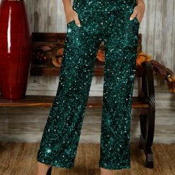 Hot Sale ⭐ Bon Apple Tea Turquoise & Black Speckle Pocket Straight-Leg Pants - 👩 Women & Plus ⌛