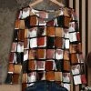 Coupon 💯 Bon Apple Tea Brown Abstract Long-Sleeve V-Neck Tunic - 👩 Women & Plus ❤️