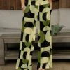 Best Pirce 🔥 Bon Apple Tea Black & Green Geometric Pocket Wide-Leg Pants - 👩 Women & Plus 🔥