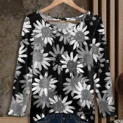 Outlet 🛒 Bon Apple Tea Gray & Black Floral V-Neck Tunic - 👩 Women & Plus 🤩