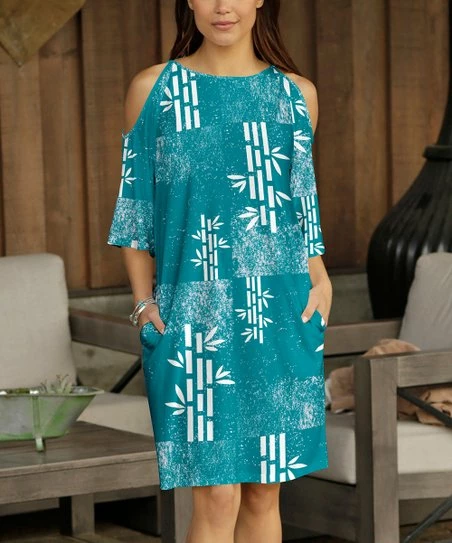 Brand new π Bon Apple Tea Turquoise & White Leaf Pocket Cutout Shift π Dress - π© Women & Plus π 1 Brand new π Bon Apple Tea Turquoise & White Leaf Pocket Cutout Shift π Dress - π© Women & Plus π