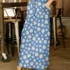 Best deal ❤️ Bon Apple Tea Blue & Yellow Floral Drawstring Pocket Maxi 👗 Skirt - 👩 Women & Plus 🎉