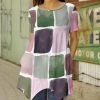 Wholesale ❤️ Bon Apple Tea Lavender & Green Abstract Handkerchief Tunic - 👩 Women & Plus 🛒