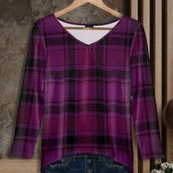 Top 10 💯 Bon Apple Tea Magenta & Black Plaid V-Neck Tunic - 👩 Women & Plus 👏